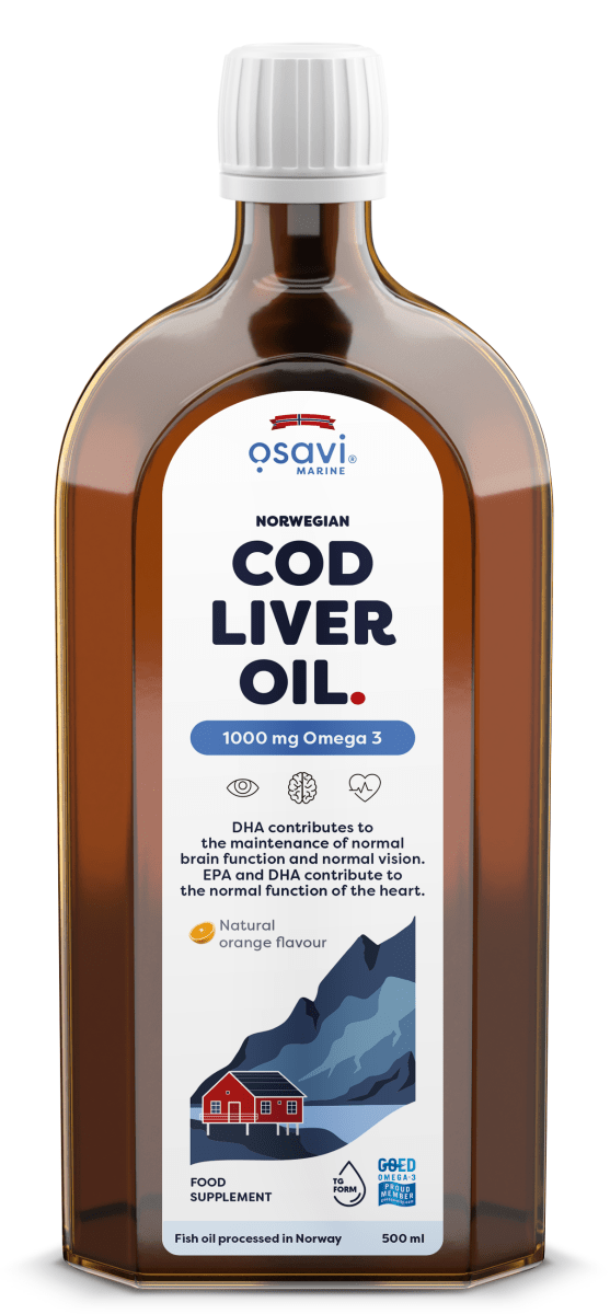 Norwegian Cod Liver Oil, 1000mg Omega 3 (Orange) - 500 ml. - VitaeSupps
