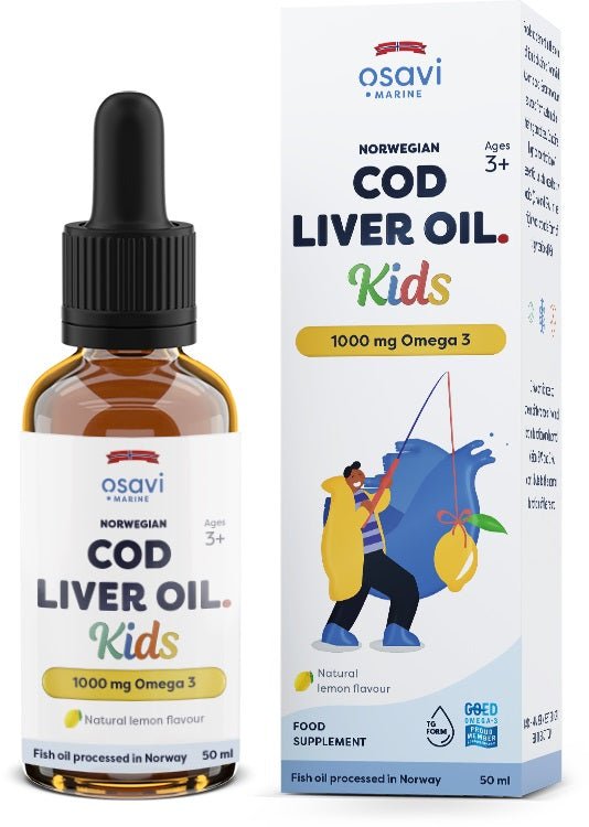 Norwegian Cod Liver Oil Kids, 1000mg Omega 3 (Lemon) - 50 ml. - VitaeSupps