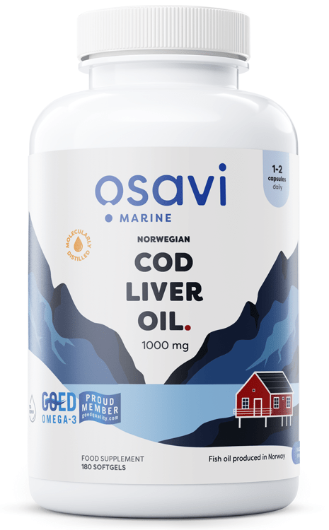 Norwegian Cod Liver Oil Softgels, 1000mg (Lemon) - 180 softgels - VitaeSupps