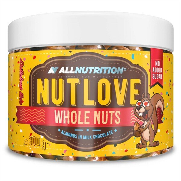 Nutlove Whole Nuts, Almonds in Milk Chocolate - 300 grams - VitaeSupps