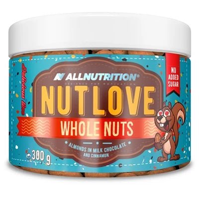 Nutlove Whole Nuts, Almonds in Milk Chocolate and Cinnamon - 300 grams - VitaeSupps