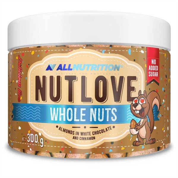 Nutlove Whole Nuts, Almonds in White Chocolate & Cinnamon - 300 grams - VitaeSupps