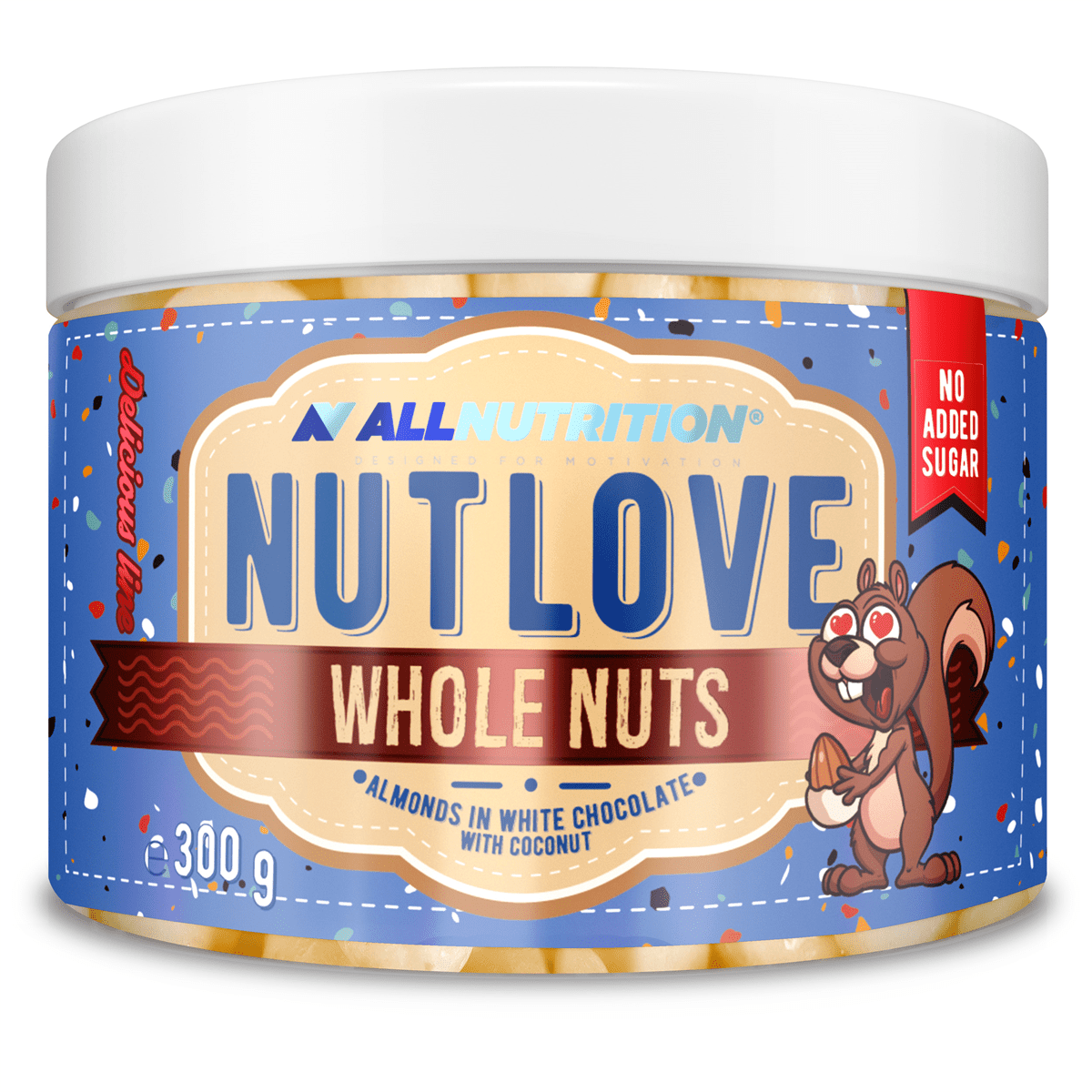 Nutlove Whole Nuts, Almonds in White Chocolate & Coconut - 300 grams - VitaeSupps