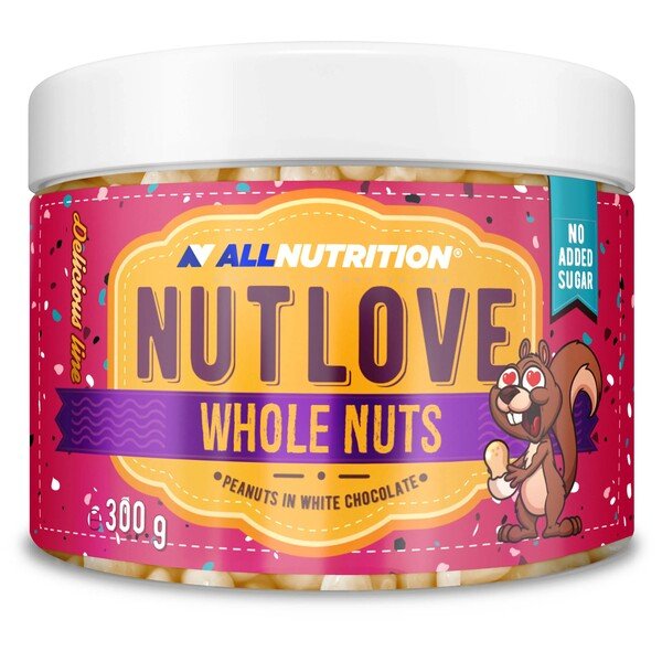 Nutlove Whole Nuts, Peanuts in White Chocolate - 300 grams - VitaeSupps