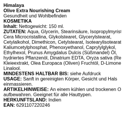 Olive Extra Nourishing Cream - 150 ml. - VitaeSupps