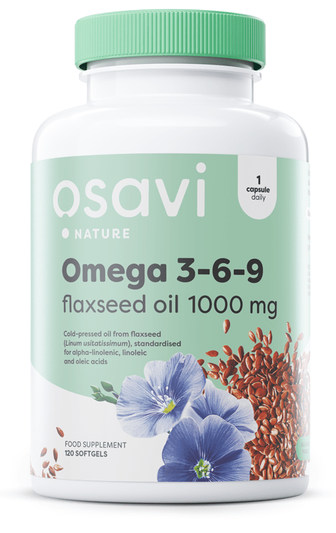Omega 3 - 6 - 9 Flaxseed Oil, 1000mg - 120 softgels - VitaeSupps
