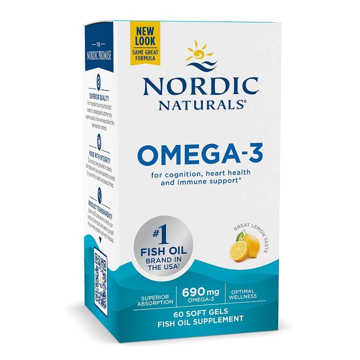 Omega - 3, 690mg Lemon - 60 softgels - VitaeSupps