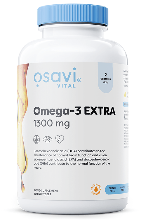 Omega - 3 Extra Molecularly Distilled, 1300mg (Lemon) - 180 softgels - VitaeSupps