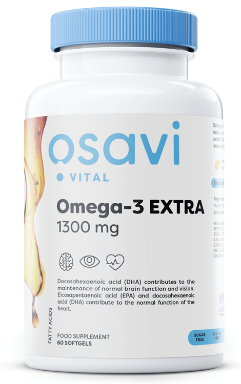 Omega - 3 Extra Molecularly Distilled, 1300mg (Lemon) - 60 softgels - VitaeSupps