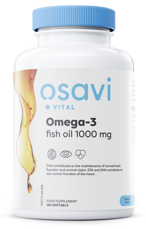 Omega - 3 Fish Oil Molecularly Distilled, 1000mg - 120 softgels - VitaeSupps