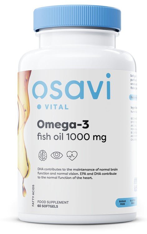 Omega - 3 Fish Oil Molecularly Distilled, 1000mg (Lemon) - 60 softgels - VitaeSupps