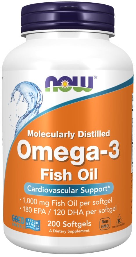 Omega - 3 Fish Oil, Molecularly Distilled - 200 softgels - VitaeSupps