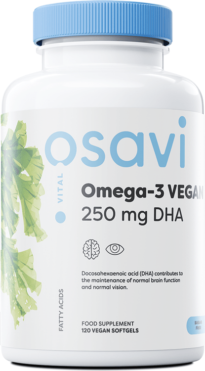 Omega - 3 Vegan, 250mg DHA - 120 vegan softgels - VitaeSupps