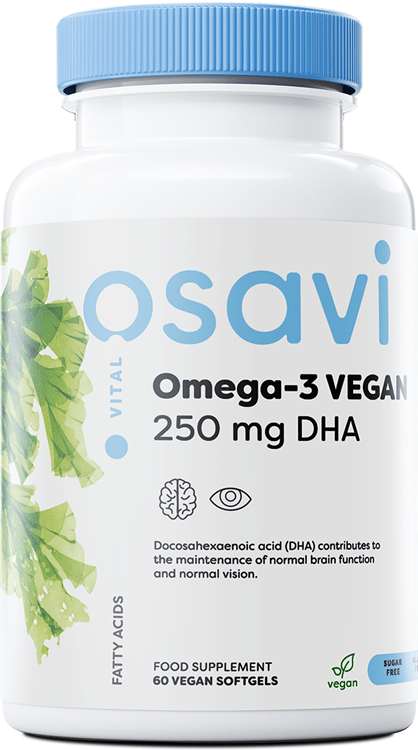 Omega - 3 Vegan, 250mg DHA - 60 vegan softgels - VitaeSupps