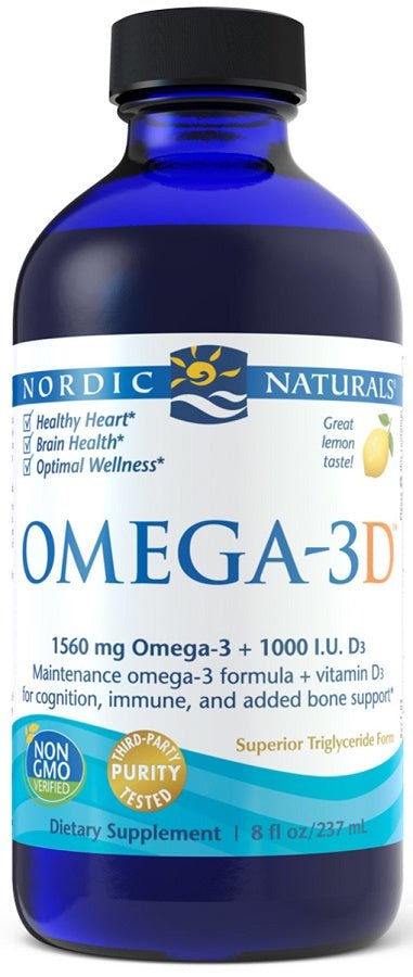 Omega - 3D, 1560mg Lemon - 237 ml. - VitaeSupps