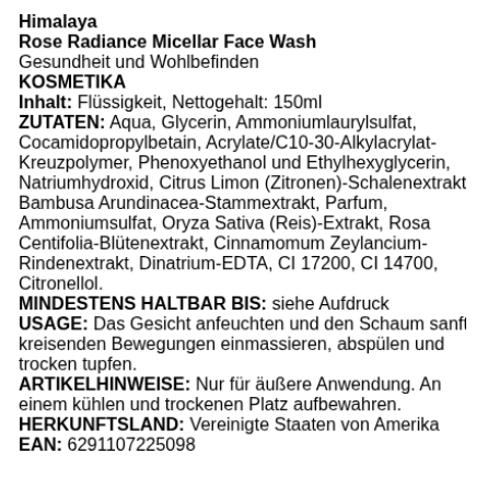 Organic Rose Radiance Micellar Face Wash - 150 ml. - MioVita