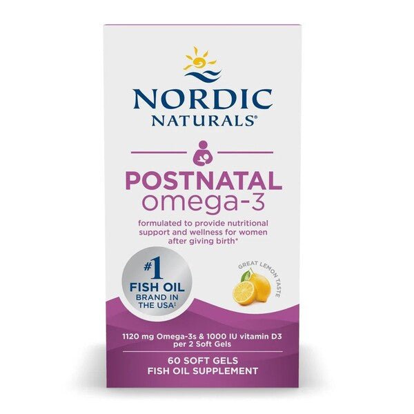 Postnatal Omega - 3, 1120mg Lemon (EAN 768990891205) - 60 softgels - VitaeSupps