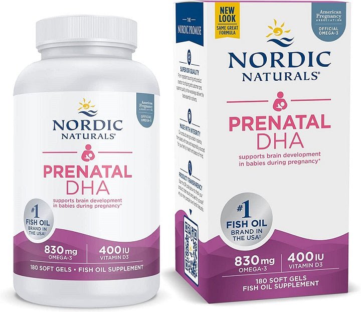 Prenatal DHA, 830mg Omega - 3 + 400 IU D3 Unflavored (EAN 768990017483) - 180 softgels - VitaeSupps