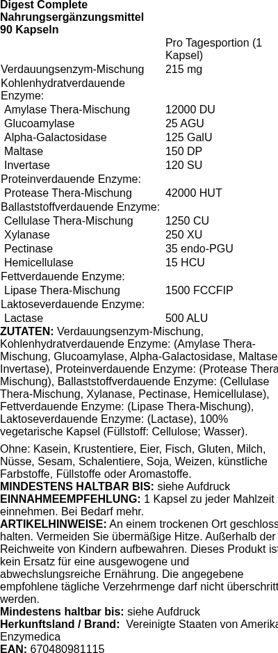 Produktetikett — Digest Complete - 90 caps (PB 100185)