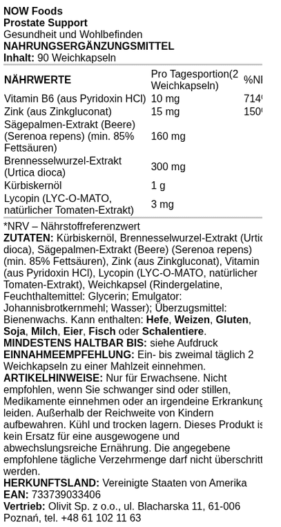 Prostate Support - 90 softgels - VitaeSupps