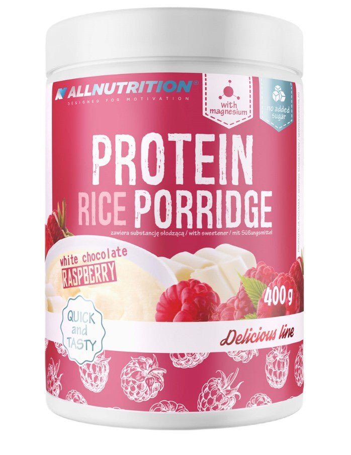 Protein Rice Porridge, White Chocolate - Raspberry - 400 grams - VitaeSupps