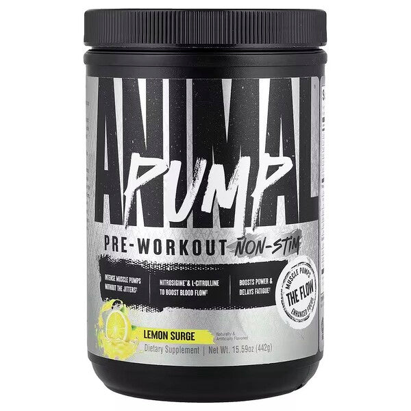 Pump Pre - Workout Non - Stim, Lemon Surge - 442 grams - VitaeSupps