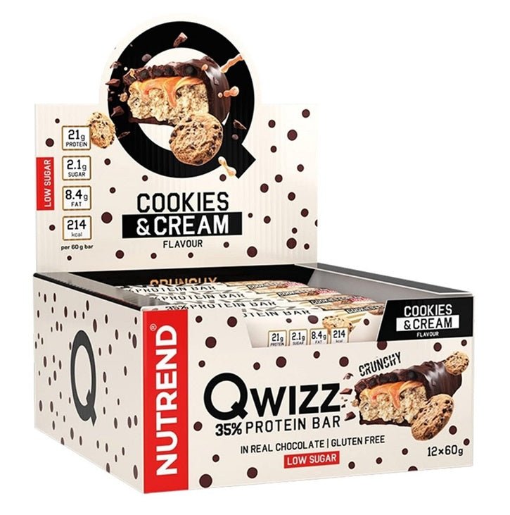 Qwizz 35% Protein Bar, Cookies & Cream - 12 x 60g - VitaeSupps