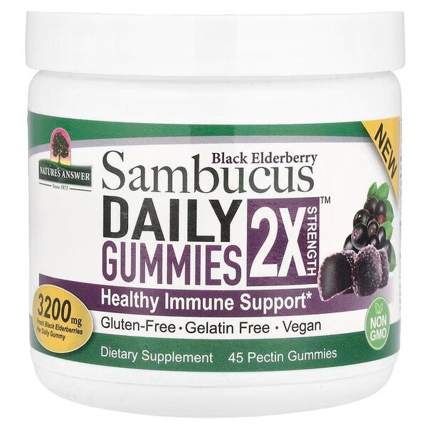 Sambucus Daily Gummies 2X Strength, Black Elderberry - 45 vegan gummies - VitaeSupps