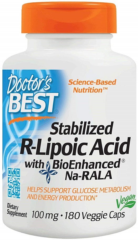 Stabilized R - Lipoic Acid with Na - RALA, 100mg - 180 vcaps - VitaeSupps