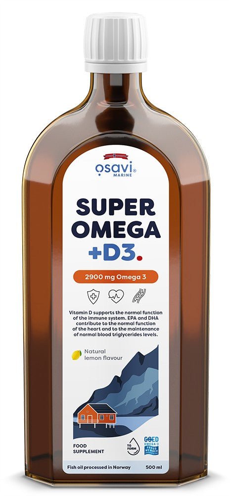 Super Omega + D3, 2900mg Omega 3 (Lemon) - 500 ml. - VitaeSupps