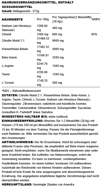 The Curse! Stim - Free Pump, Sour Candy - 580 grams - VitaeSupps