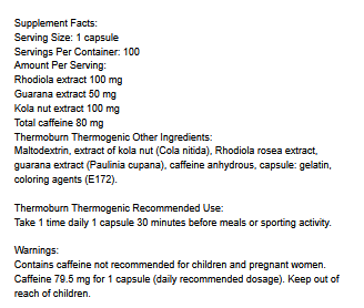 Thermoburn Thermogenic - 100 caps - VitaeSupps
