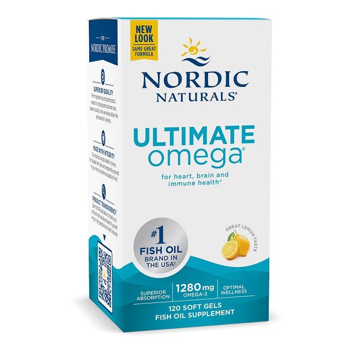 Ultimate Omega, 1280mg Lemon (EAN 768990027901) - 120 softgels - VitaeSupps