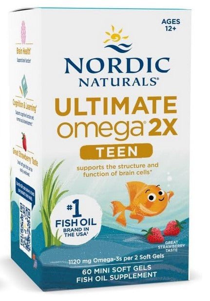 Ultimate Omega 2X Fish Oil TEEN, Strawberry (EAN 768990891212) - 60 mini softgels - VitaeSupps