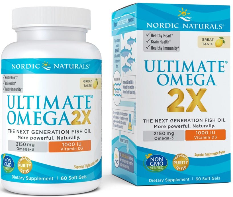Ultimate Omega 2X with Vitamin D3, 2150mg Lemon - 60 softgels - VitaeSupps