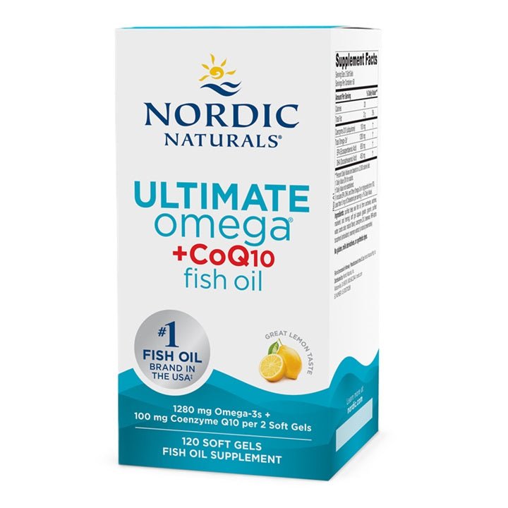 Ultimate Omega + CoQ10, 1280mg Lemon (EAN 768990891229) - 120 softgels - VitaeSupps