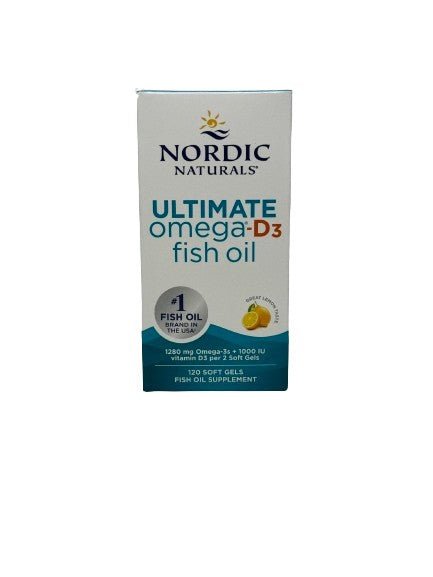 Ultimate Omega - D3 Fish Oil, 1280mg Lemon (EAN 768990891274) - 120 softgels - VitaeSupps