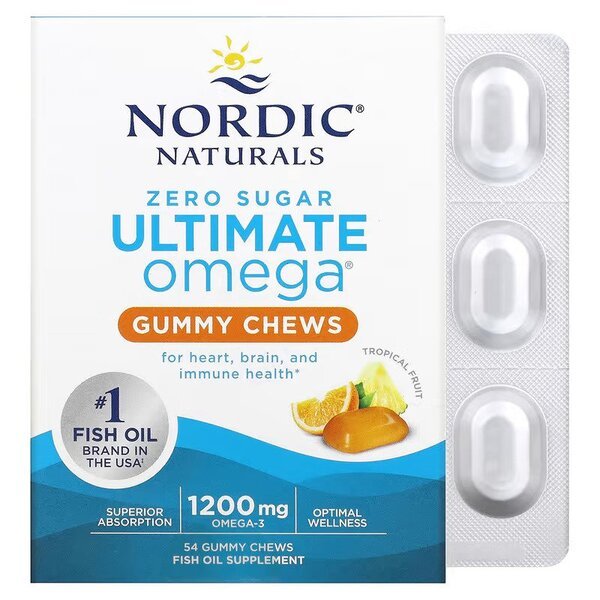 Ultimate Omega Gummy Chews, 1200mg Tropical Fruit - 54 gummies - VitaeSupps