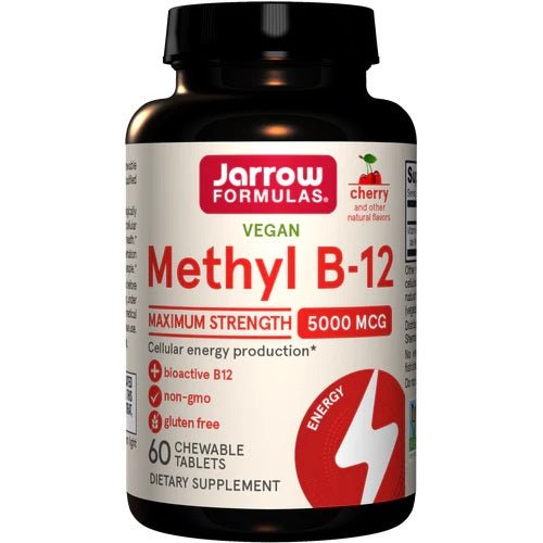 Vegan Methyl B - 12, 5000mcg (Cherry) - 60 chewable tabs - VitaeSupps