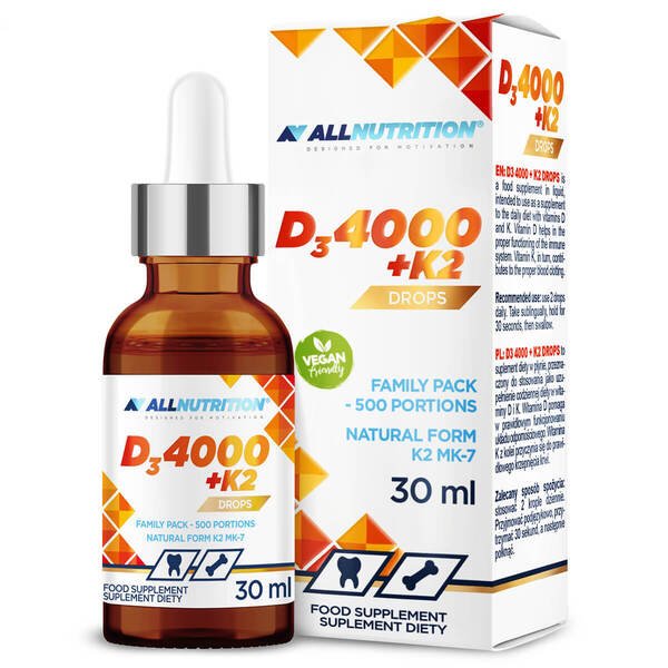 Vit D3 4000 + K2 Drops - 30 ml. - VitaeSupps