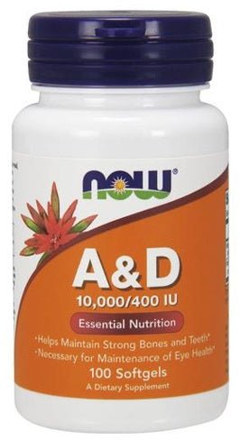 Vitamin A & D, 10000/400 IU - 100 softgels - VitaeSupps