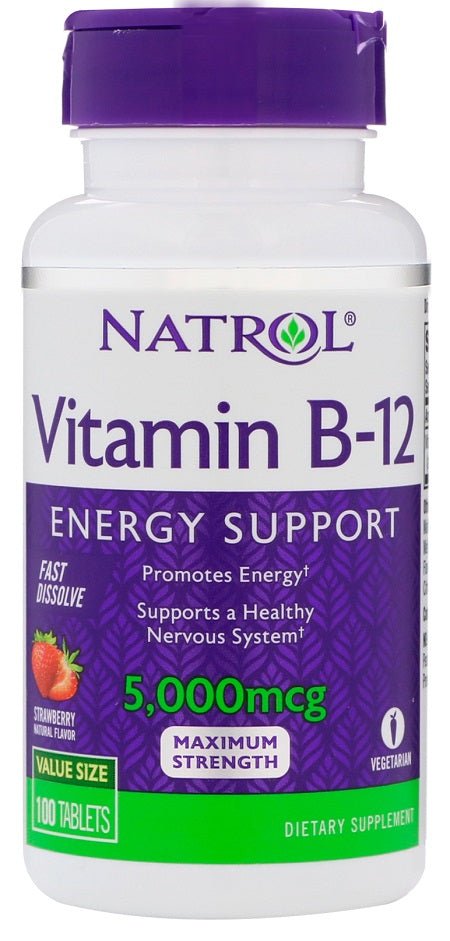 Vitamin B - 12 Fast Dissolve, 5000mcg - 100 tablets - VitaeSupps