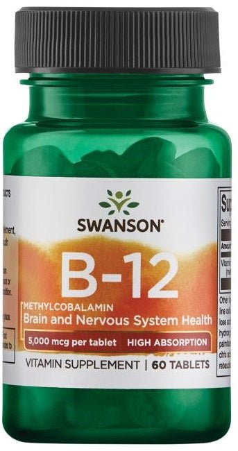 Vitamin B - 12 Methylcobalamin, 5000mcg High Absorption - 60 tablets - VitaeSupps