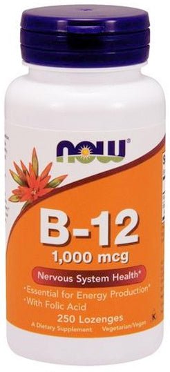 Vitamin B - 12 with Folic Acid, 1000mcg - 250 lozenges - VitaeSupps