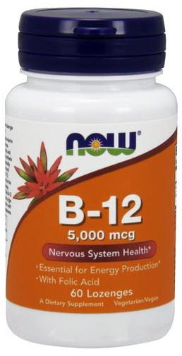 Vitamin B - 12 with Folic Acid, 5000mcg - 60 lozenges - VitaeSupps