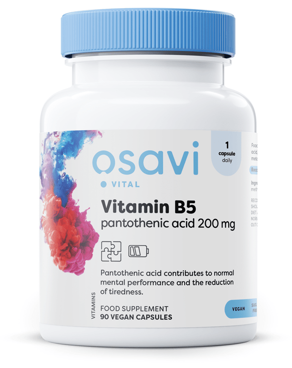 Vitamin B5 Pantothenic Acid, 200mg - 90 vegan caps - VitaeSupps