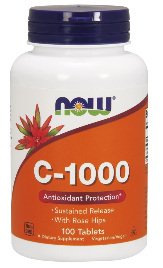 Vitamin C - 1000 with Rose Hips - Sustained Release - 100 tablets - VitaeSupps