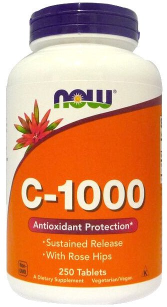 Vitamin C - 1000 with Rose Hips - Sustained Release - 250 tablets - VitaeSupps