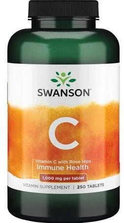 Vitamin C with Rose Hips, 1000mg - 250 tablets - VitaeSupps