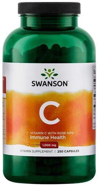 Vitamin C with Rose Hips Extract, 1000mg - 250 caps - VitaeSupps
